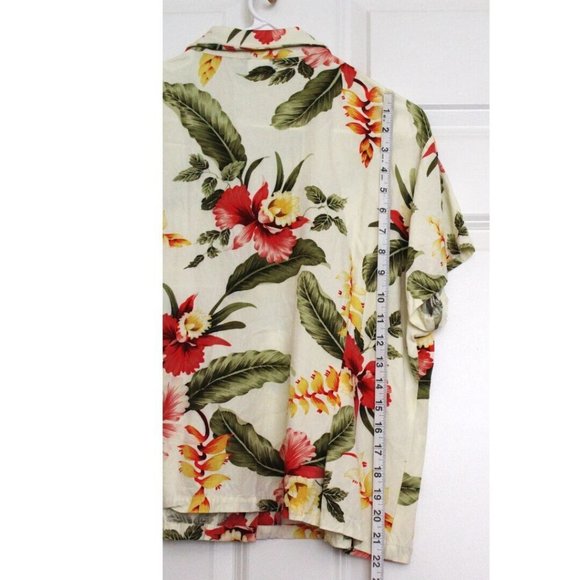 Vintage  Hawaiian Shirt Floral XL Made in Hawaii Orchids Fern Rare New - Picture 7 of 7